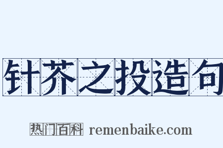 针芥之投造句是什么意思的图片